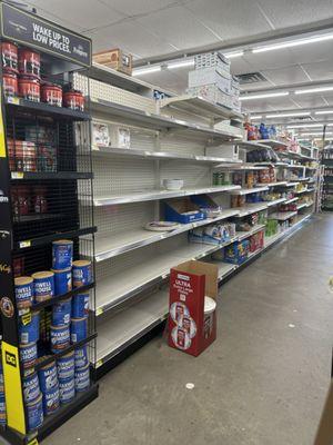 Empty shelves