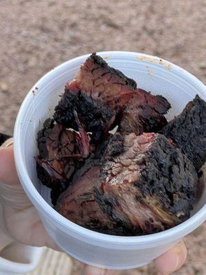 Burnt ends of brisket, a heavenly gift for the dogs!!