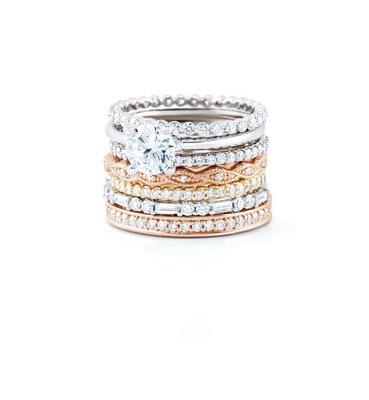 A wonderful and complete selection of diamond and gemstone bands.