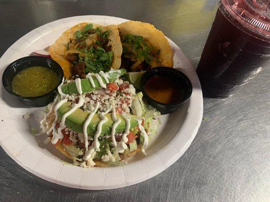 Limited Combo, On Uber and Door dash,
one Sope, Two tacos meat of your choice and free Mexican flavor water.