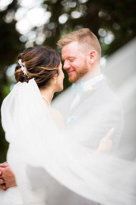 Love playing with veils on a wedding day, so incredibly romantic!