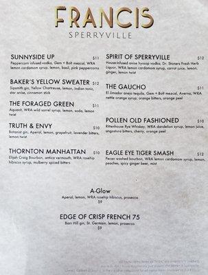 Cocktail Menu