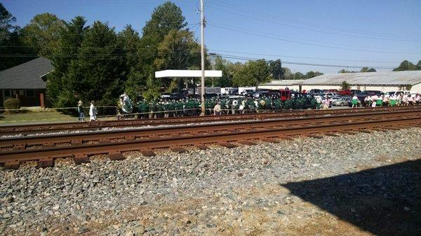 The historic rails at the rear of the depot. And the band played on (even after exiting the parade route).  Kudos!