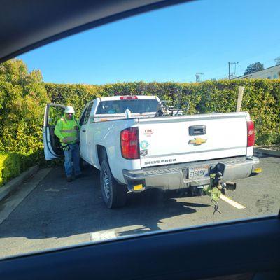 Was parked in the spot to the right before he rudely came and parked like this on me.