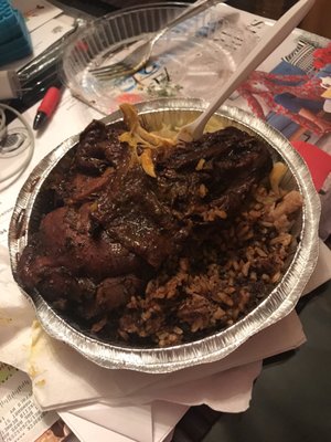 Small jerk chicken dinner