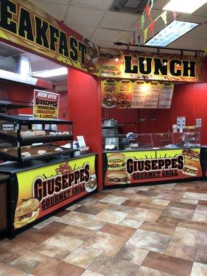 Inside Chevron gas station Giuseppes gourmet grill breakfast and lunch