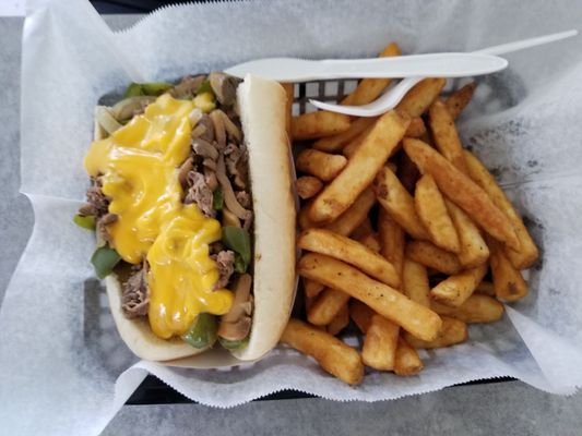 Happy Days cheesesteak and fries.