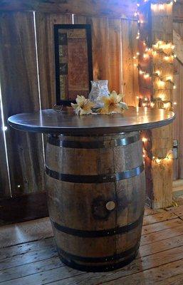 Whiskey Barrel Table