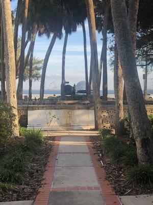 View of the fountain and Bay