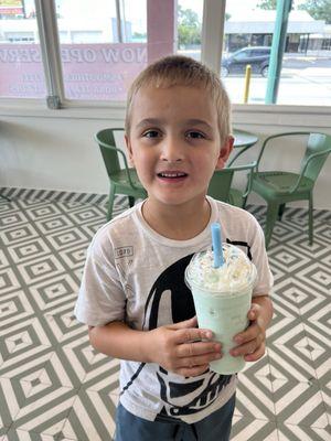 Cotton candy smoothie that my son loved!