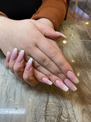 Ombré pink and white