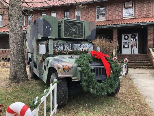 HUMVEE decorated for the holidays