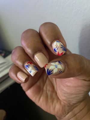 These are my awesome nails ( 2 weeks after I got them done)