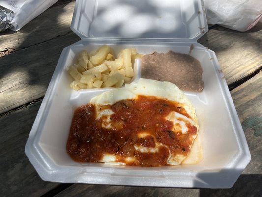 The huevos rancheros plate