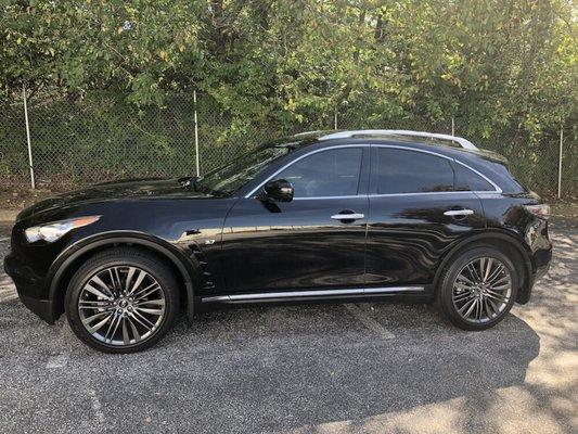 2016 infinity fx45 20% tint on the two front windows to match the rear.