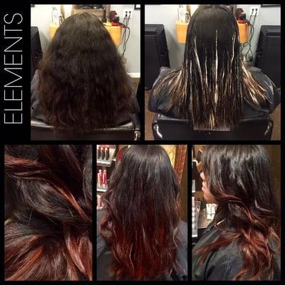 The creation of a Balayage color service. By Albert