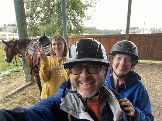 Post-ride pic. That's Ranger in the background.