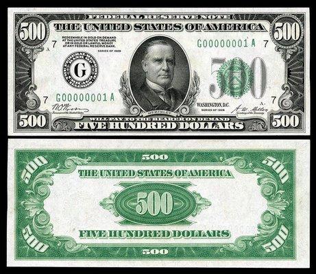 $500 Bill. We have a genuine one for sale. Call 805-279-1641