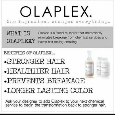 Make your appointment today and include olaplex in your service!