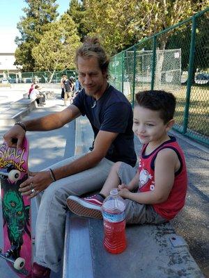 Master Josh with his young student (my son =) Dallas who is almost 5 years old!! Skateboarding is the COOLEST!!