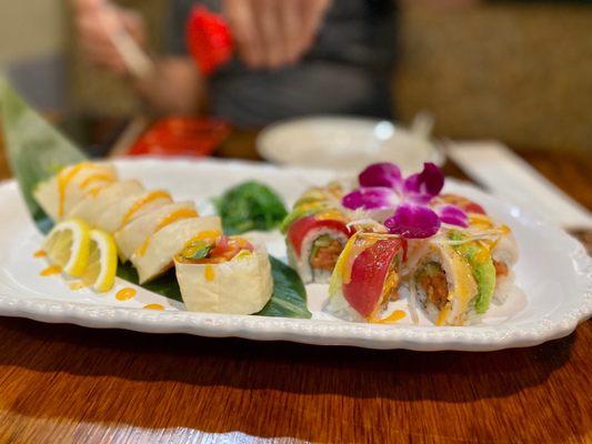 Sunflower Roll (on left) and Red Flower Roll (on right)