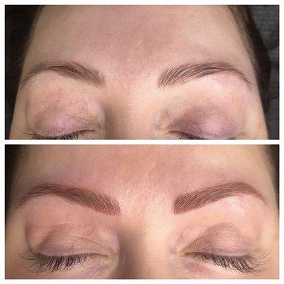 Freshly microbladed brows