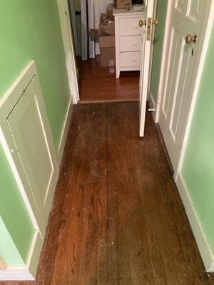 SAND, STAIN, AND FINISH ON THIS EXISTING RED OAK FLOOR

BEFORE