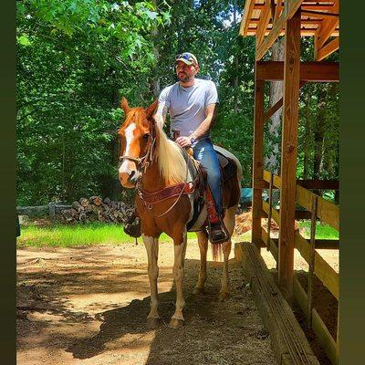 Horseback riding at Black Horse Run in Fountain Inn, SC near Greenville, SC! Greybar, Gunner, and Romeo are these beautiful horses!