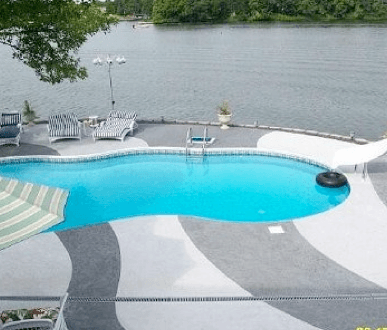 Pool Deck Contractors - Kool Deck in ground swimming pool deck, Edwardsville IL.