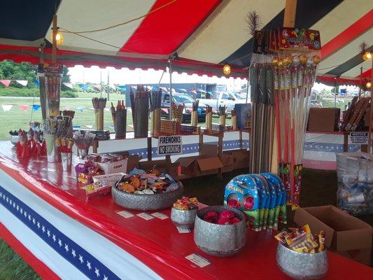 Interior tent pic of Non-fireworks  & Novelty items (2021)