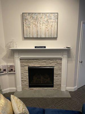 Sp34, Msi stone surround and beautiful white mantle by Premier