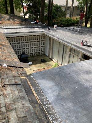 This is the new flat roof after all repairs were made