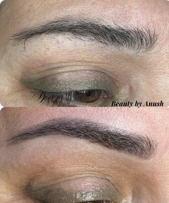 Eyebrow shaping, tinting