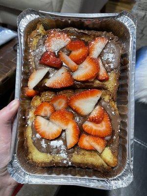 Stuffed strawberry Nutella French toast