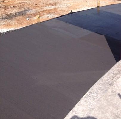 Black concrete for a restaurant drive-thru