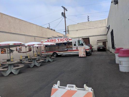 located in a nook across from the king taco corporation so all the ingredients are walked over so it's fresher than other locations.