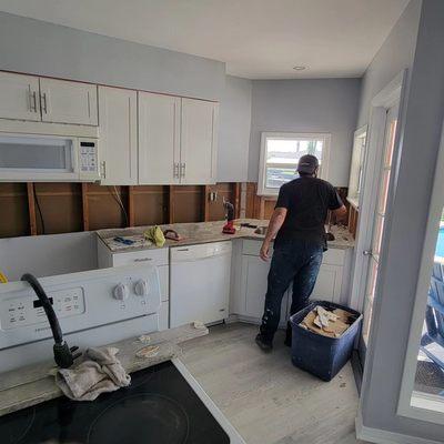 Tear out and reboard of back splash