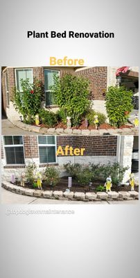 Plant Bed Renovation 
Customer request, beautiful outcome. 
Roses will look amazing once they start blooming!