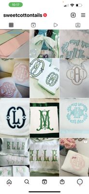 Monogram and appliqué gift items