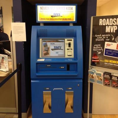 Kiosk inside the AAA insurance Office. Done in less than 5 minutes :)