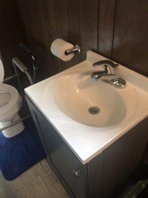 A cleaned sink in a customer home by The Cleaning Fairies.