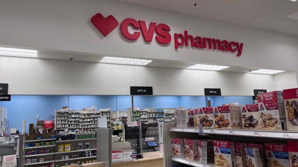 Inside Target: best of both worlds! Pharmacy and general store.  1/28/23