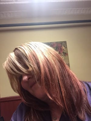 Red and blonde Ombré