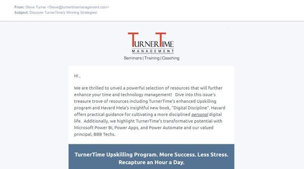 TurnerTime's latest Newsletter