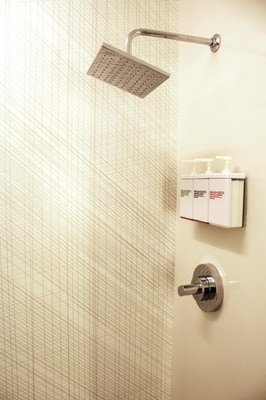 Four private shower rooms stocked with towels and Malin+Goetz products are reservable for 15-minutes at a time.