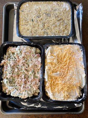 Absolutely delicious side dishes...YUM!  Frozen...took about an hour in the oven. So good!