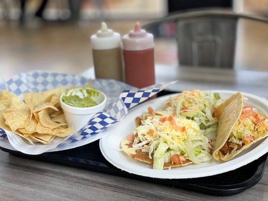 Meal Deal comes with drink and also ordered Guac n Chips.