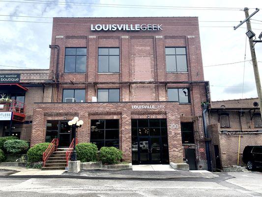 View from the parking lot of Louisville Geek's three story offices