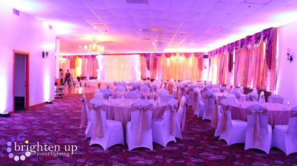 Diamond Banquet Hall Oakland Purple Uplighting | Brighten Up Event Lighting