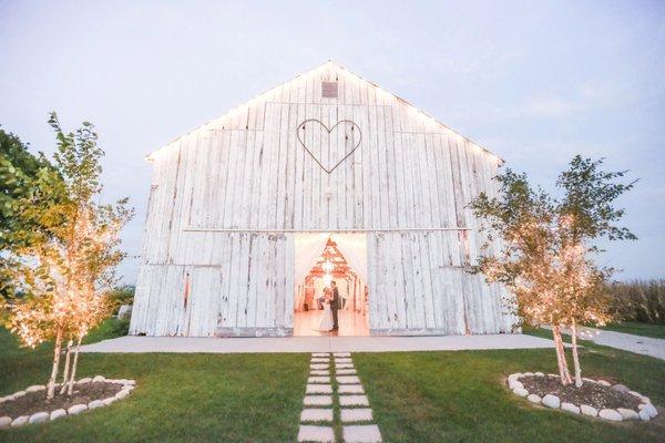 The front of our barn. The property is perfect for wedding photos!